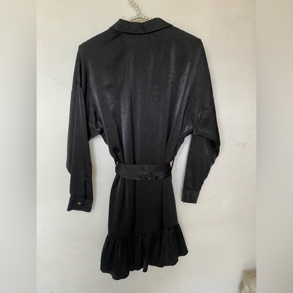 Zara Black Pleated Dolman Sleeve Dress - Picture 9 of 9